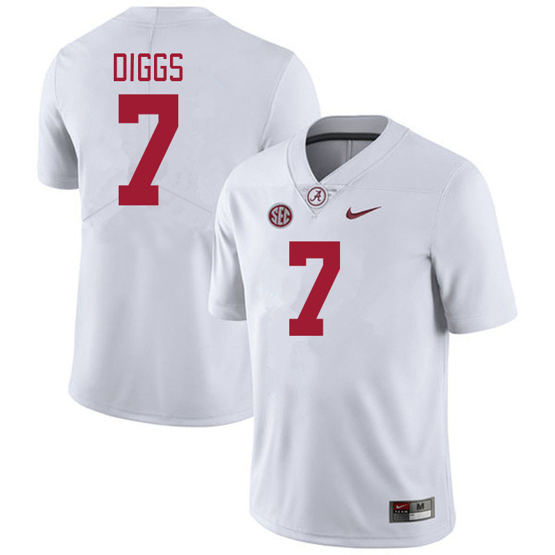 #7 Trevon Diggs Alabama Crimson Tide Jerseys Football Stitched-White